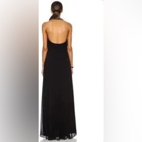 NWT Diane Von Furstenberg Silk Chiffon Formal Gown Dress Black Tie Wedding - Picture 5 of 12